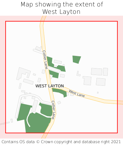 Map showing extent of West Layton as bounding box