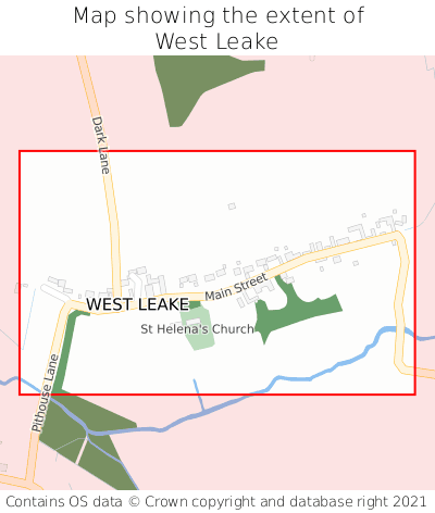 Map showing extent of West Leake as bounding box
