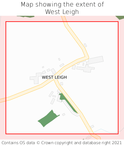 Map showing extent of West Leigh as bounding box