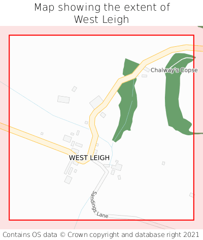 Map showing extent of West Leigh as bounding box