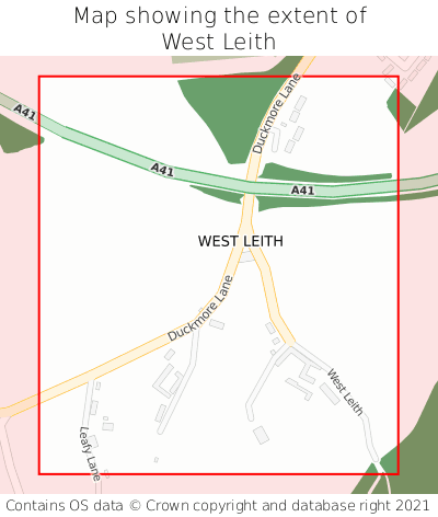 Map showing extent of West Leith as bounding box