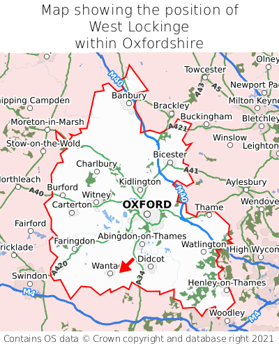 Map showing location of West Lockinge within Oxfordshire