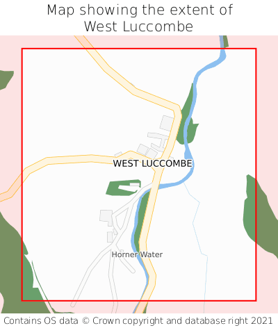 Map showing extent of West Luccombe as bounding box