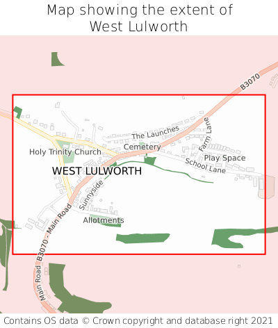 Map showing extent of West Lulworth as bounding box