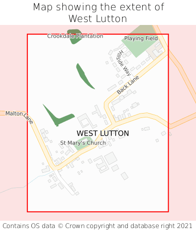Map showing extent of West Lutton as bounding box