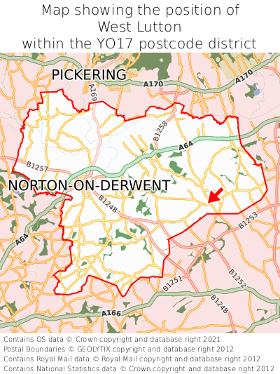 Map showing location of West Lutton within YO17