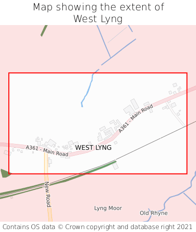 Map showing extent of West Lyng as bounding box