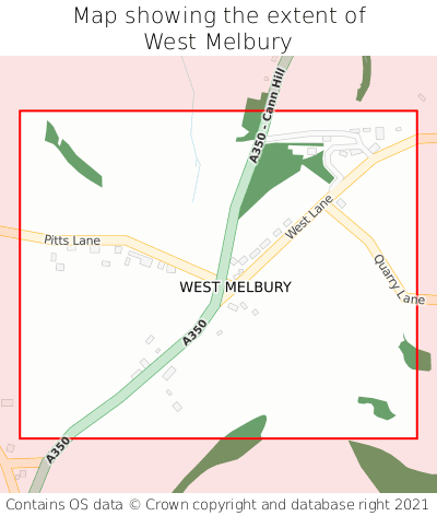 Map showing extent of West Melbury as bounding box