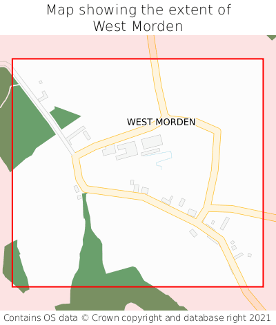 Map showing extent of West Morden as bounding box
