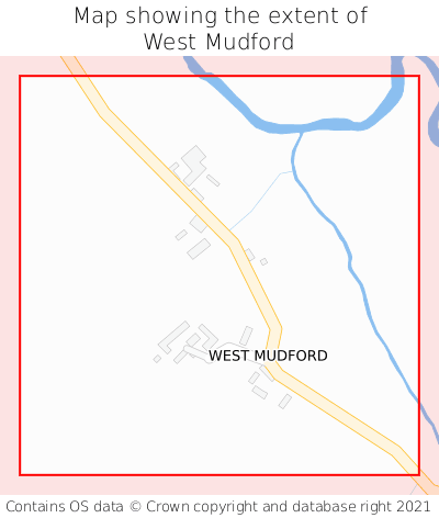 Map showing extent of West Mudford as bounding box