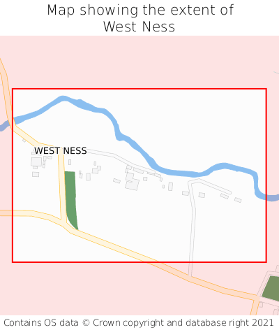 Map showing extent of West Ness as bounding box