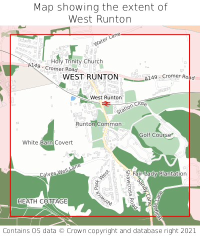 Map showing extent of West Runton as bounding box