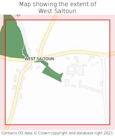 Map showing extent of West Saltoun as bounding box