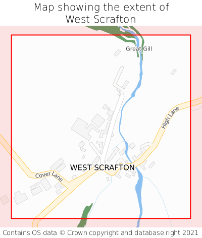 Map showing extent of West Scrafton as bounding box
