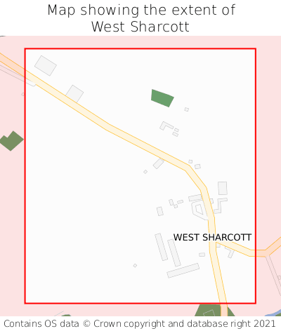 Map showing extent of West Sharcott as bounding box
