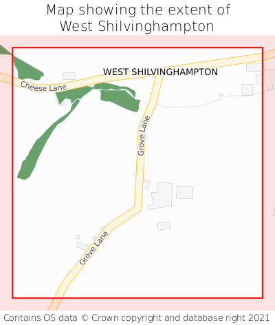 Map showing extent of West Shilvinghampton as bounding box