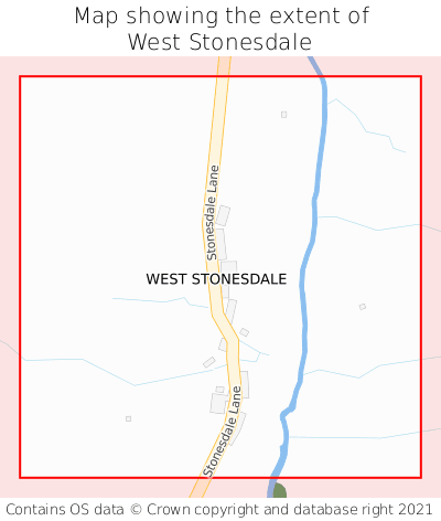 Map showing extent of West Stonesdale as bounding box