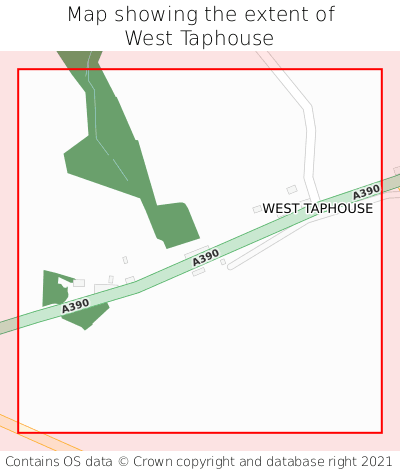 Map showing extent of West Taphouse as bounding box