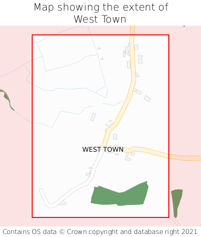 Map showing extent of West Town as bounding box