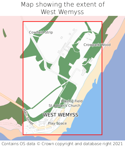 Map showing extent of West Wemyss as bounding box