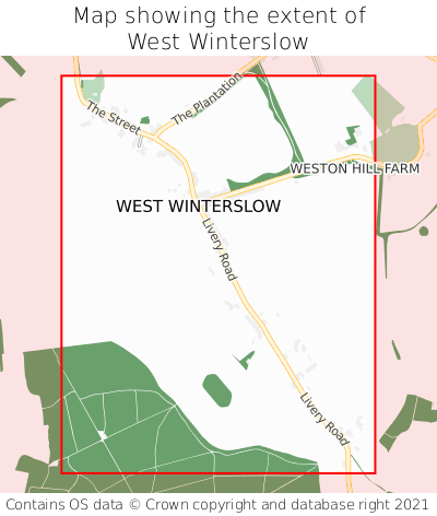 Map showing extent of West Winterslow as bounding box