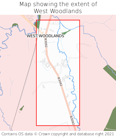 Map showing extent of West Woodlands as bounding box