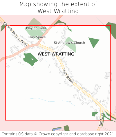 Map showing extent of West Wratting as bounding box