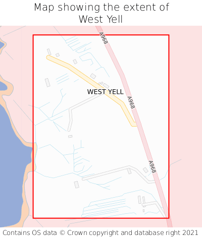 Map showing extent of West Yell as bounding box