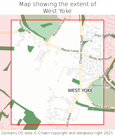 Map showing extent of West Yoke as bounding box
