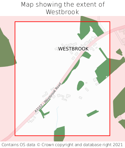 Map showing extent of Westbrook as bounding box