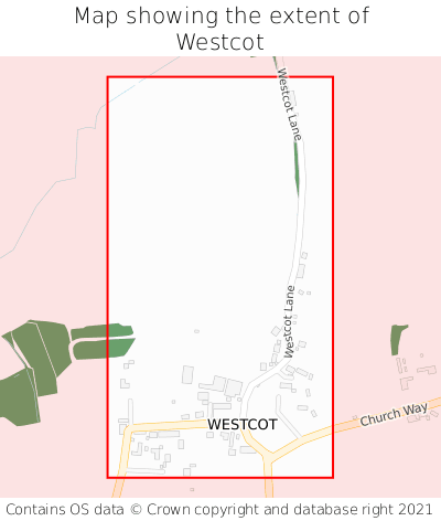 Map showing extent of Westcot as bounding box