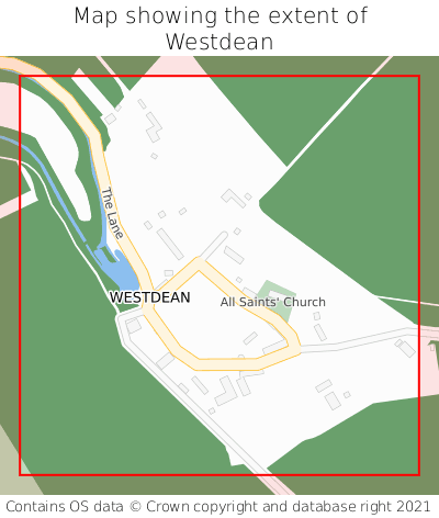 Map showing extent of Westdean as bounding box