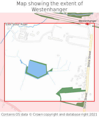 Map showing extent of Westenhanger as bounding box