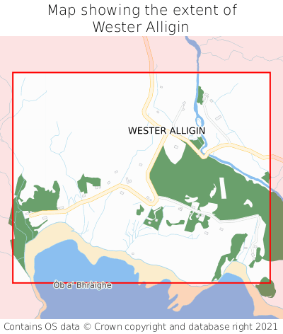 Map showing extent of Wester Alligin as bounding box