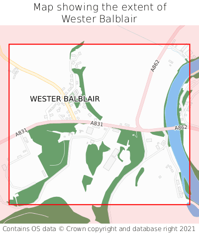 Map showing extent of Wester Balblair as bounding box