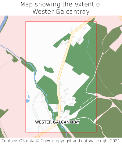Map showing extent of Wester Galcantray as bounding box