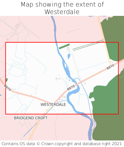 Map showing extent of Westerdale as bounding box