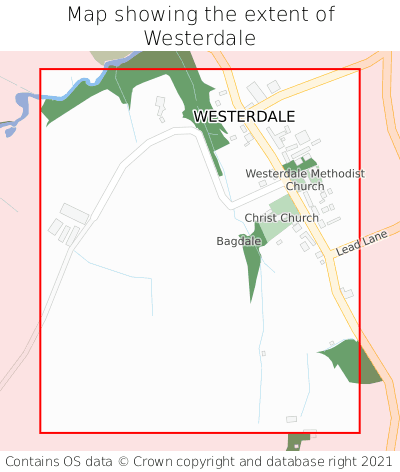 Map showing extent of Westerdale as bounding box