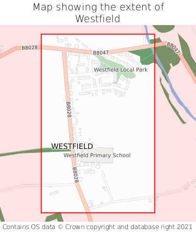 Map showing extent of Westfield as bounding box