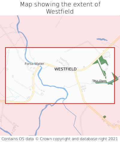 Map showing extent of Westfield as bounding box