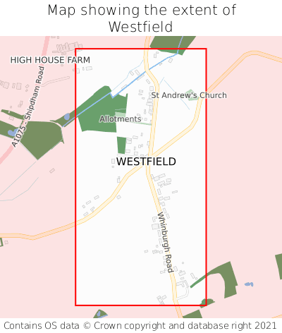 Map showing extent of Westfield as bounding box