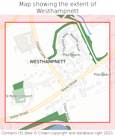 Map showing extent of Westhampnett as bounding box
