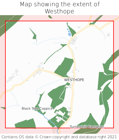 Map showing extent of Westhope as bounding box