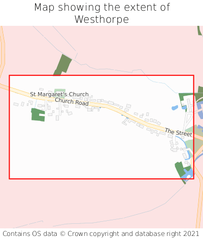 Map showing extent of Westhorpe as bounding box