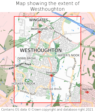 Map showing extent of Westhoughton as bounding box
