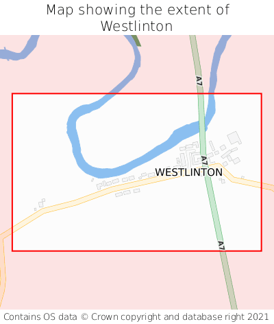 Map showing extent of Westlinton as bounding box