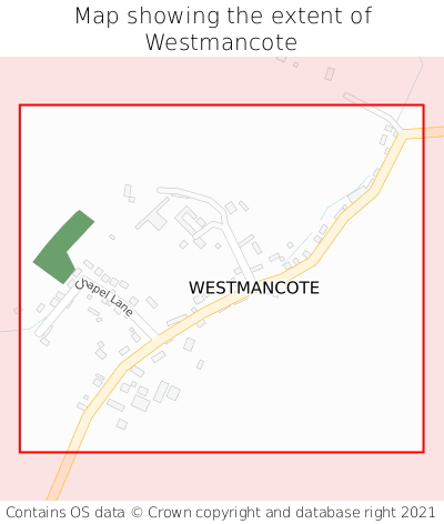 Map showing extent of Westmancote as bounding box