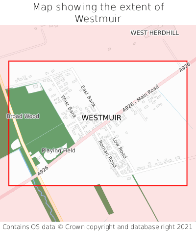 Map showing extent of Westmuir as bounding box