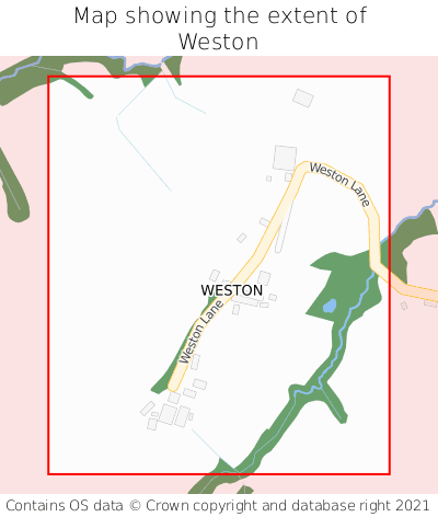 Map showing extent of Weston as bounding box