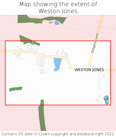 Map showing extent of Weston Jones as bounding box